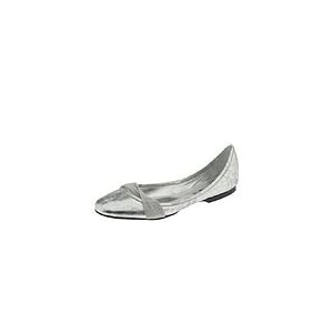Buy DKNY Caitlyn-Ballerina Flat | Ladies Dress Flat Shoes Silver Crackled Leather by DKNY