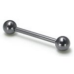Black Implant Grade Titanium 14 gauge 5/8 Straight Tongue Ring Barbell