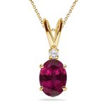 0.02 Cts Diamond & 0.50 Cts Ruby Pendant in 14K 