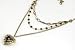 Sweet Romance Retro Bronze Multi-Chain Black Enamel Heart Locket Necklace