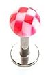Surgical Steel Ball UV Red Labret Sold as a Pair