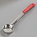 Carlisle 604361 Stainless Steel 2 Oz. Measure Miser Perforated Spoon with Red Handle (Case of 12)