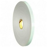 Electrical Tape: 3M Double Coated Urethane Foam Tape 4008 Off-White, 1 in x 4 yd 1/8 in - 5 Roll