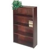 92000 Series Bookcase, 4 Shelves, 36w x 13-1/8d x 57-1/8h, Mahogany