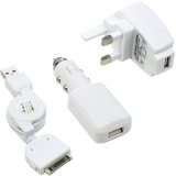 Online - 4G NANO NEW APPLE IPOD NANO 2008 4 8GB or 16GB 3 IN 1 CHARGER WHITE MAINS CHARGER