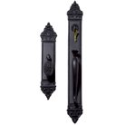 L'Enfant Handle Collection - European Handle Set-2 1/2-inch Mortise - Double Cylinder - Antique Pewter