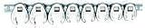 3/8 In Dr Crowfoot Flare Nut Set, 8 Piece, SAE