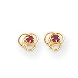 14k Ruby Love Knot Earrings