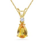 0.02 Cts Diamond & 0.45 Cts Yellow Sapphire Pendant 