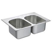 Moen Stainless Steel Drop-In Double Bowl Kitchen Sink 22394 by Moen