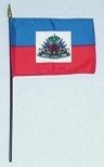 Haiti Flag Rayon On Staff 4 in. x 6 in. - B0006HD1ZS