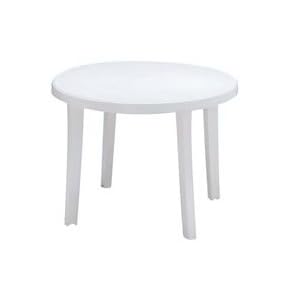 【クリックで詳細表示】テラモト MZ-596-410-8 ガーデンテーブル ホワイト