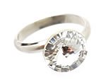 L. Erickson Adjustable Swarovski Rivoli Ring - Crystal Swarovski