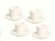 Dollhouse Miniature Set of 4 Porcelain Fancy White Teacups