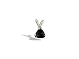 14K White Gold Genuine Trillion Black Onyx Pendant
