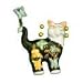 WhimsiClay Rene & Butterfly Fancy Feline Lapel or Brooch Pin Image
