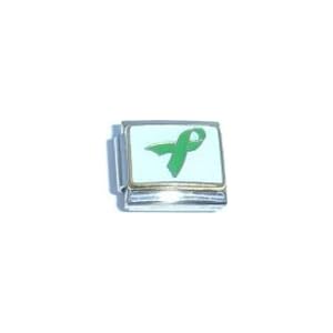 Buy Clearly Charming Green Ribbon Lyme Disease, Organ Donation, Missing Children Awareness Italian... by Clearly Charming