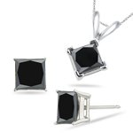 11HAhSHPB4L. SL160  8.00 Cts Black Diamond Jewelry Set in 14K White Gold
