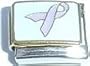 Clearly Charming Light Blue Ribbon Prostate, Lung Cancer, Trisomy 18, Scleroderma Italian Charm