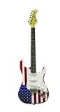 Main Street Double Cutaway Solid Body Guitar with American Flag Design
