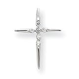 10k White Gold .20ct Diamond Cross Pendant