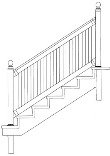 Genova Building Products DWS110 T-Rail Stair Section With Square Balusters