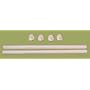 Easy Track RR1024 24-Inch Wardrobe Rods with Ends, 2-Pack, White