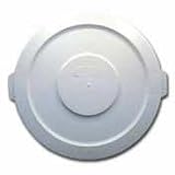 Brute Round Container Lid, White, fits 32-gal.container, 22 diameter.