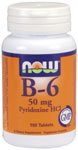 B-6 by NOW Foods - (50mg - 100 Tablets)