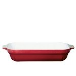 Emile Henry 339636 - Ceramic Lasagna Dish, 14.5 x 11-in, Two-Tone, Cerise Red