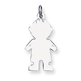 Sterling Silver Engraveable Boy Disc Charm - JewelryWeb
