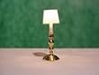 Clare Bell Brass WhiteTable Lamp Bi-Pin-Electric