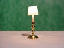 Clare Bell Brass WhiteTable Lamp Bi-Pin-Electric