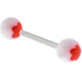 Barbell - Red FLOWER Tongue Ring - B0002SPH30