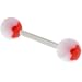 Barbell - Red FLOWER Tongue Ring