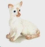 Dollhouse Miniature Siamese Cat in Resin
