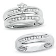 ZALES 1/6 CTW Trio Wedding Ensemble in 10K White Gold