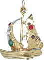Sailboat, 14K Gold Charm