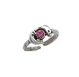 Toe Ring - Antiqued Pink Cubic Zirconia