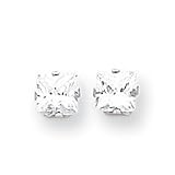 Sardelli - 14k White Gold 5mm Square Cubic Zirconia Post Earrings
