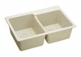 Elkay ELG250RBQ Gourmet® Double Bowl Sink E-Granite Top Mount Biscuit
