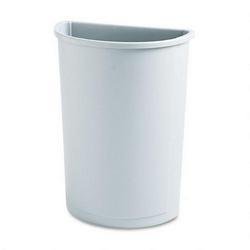 Half-Round Plastic Trash Receptacle, Untouchable, 21 Gallon, Gray RUB352000GY by Rubbermaid