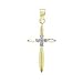 18kt Gold over Sterling Silver Cross Pendant With White CZ in Center