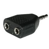 Cables To Go - Audio splitter - phone stereo 6.25 mm (F) - mini-phone stereo 3.5 mm (M) - black