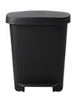 Oxo Good Grips Black Plastic Rectangular Trash Can, 8-Gallon