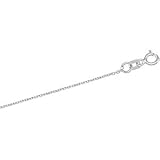 14K White Gold Diamond Cut Cable Chain - 24 inches