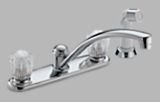 Delta Classic 2402 Two Handle Kitchen Faucet with Spray, Chrome