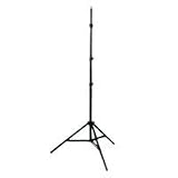 Interfit Photographic Pro 10.5' Air Damped Lightstand with 5/8 Threaded Mounting Stud, 4 Sections with 3 Risers, Black Anodized.