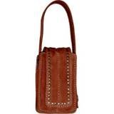 Nicole Miller Suede Front Flap Universal Cell Phone Carry Case with Hand Strap, Brown with Studs