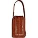 Nicole Miller Suede Front Flap Universal Cell Phone Carry Case with Hand Strap, Brown with Studs